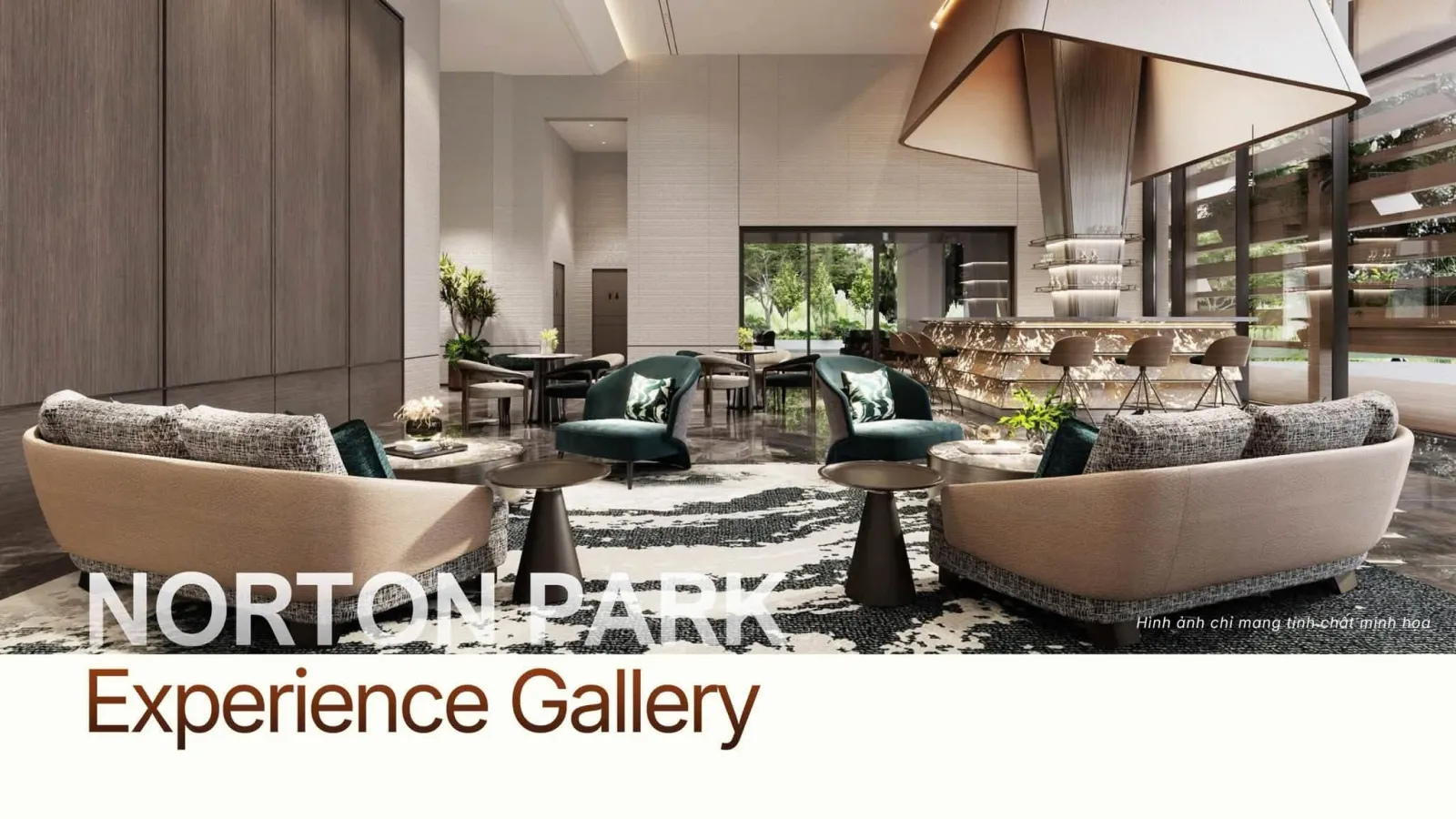 Sảnh lounge khu nhà mẫu Norton Park Experience Gallery